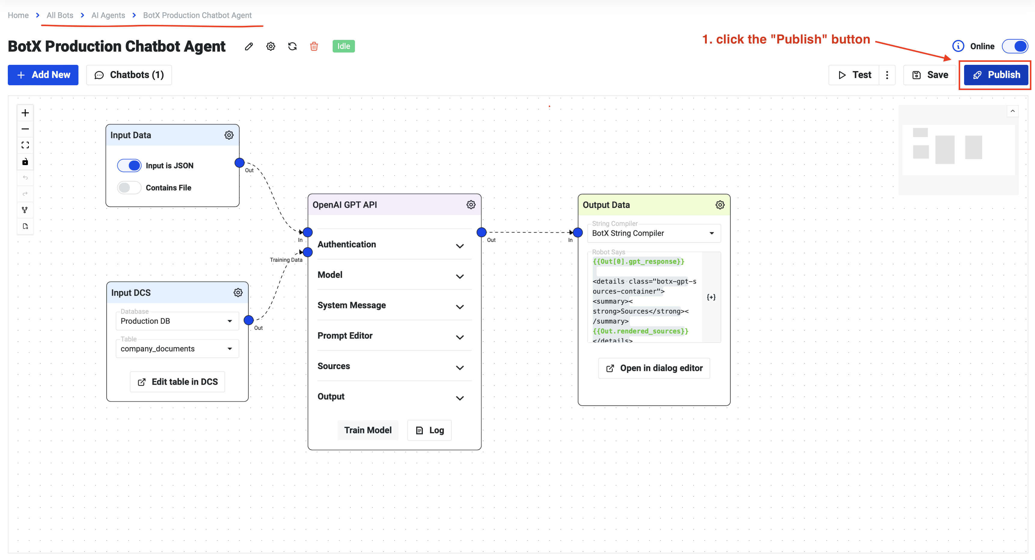 Publish Button AI Agent