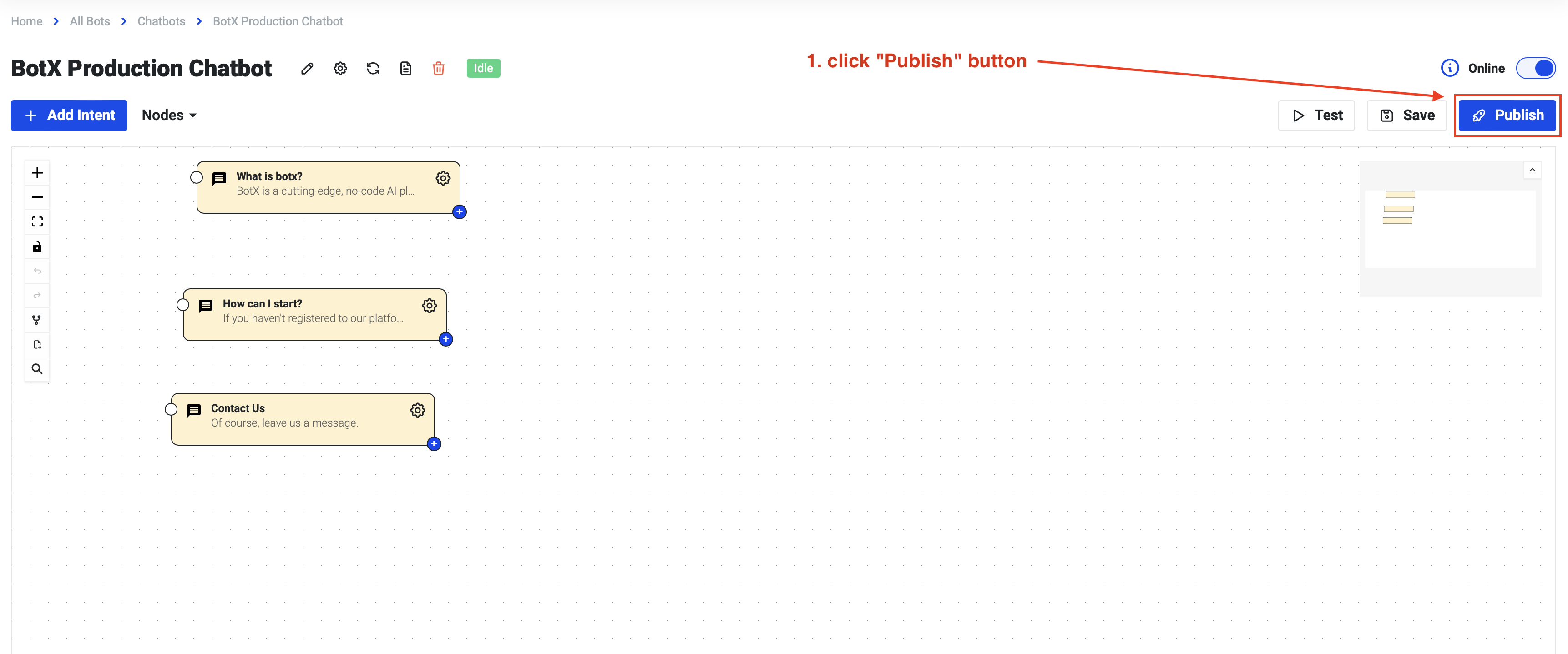 Publish Button Chatbot