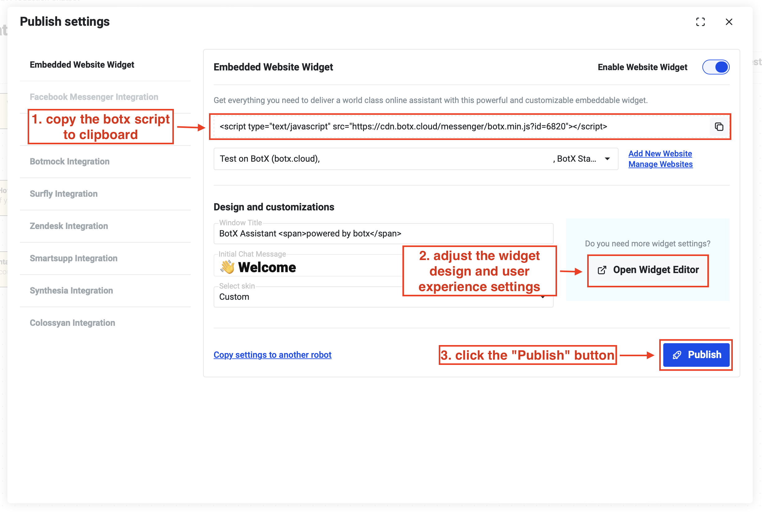 Publish Chatbot